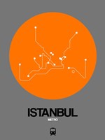 Istanbul Orange Subway Map Fine Art Print