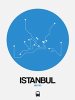 Istanbul Blue Subway Map Fine Art Print