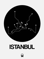 Istanbul Black Subway Map Fine Art Print