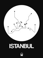 Istanbul White Subway Map Fine Art Print