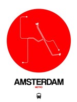 Amsterdam White Subway Map Fine Art Print