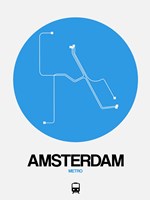 Amsterdam Blue Subway Map Fine Art Print