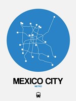 Mexico City Blue Subway Map Fine Art Print