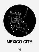 Mexico City Black Subway Map Fine Art Print