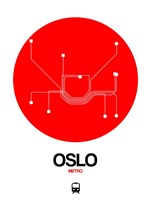Oslo Red Subway Map Fine Art Print