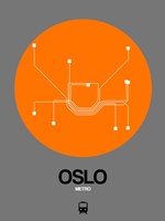 Oslo Orange Subway Map Fine Art Print