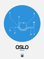 Oslo Blue Subway Map Fine Art Print