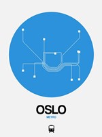 Oslo Blue Subway Map Fine Art Print