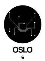 Oslo Black Subway Map Fine Art Print