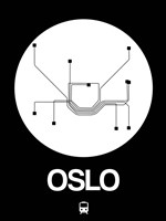 Oslo White Subway Map Fine Art Print