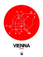 Vienna Red Subway Map Fine Art Print