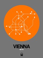 Vienna Orange Subway Map Fine Art Print