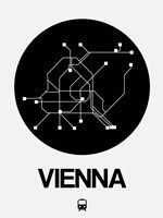 Vienna Black Subway Map Fine Art Print