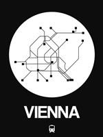 Vienna White Subway Map Fine Art Print