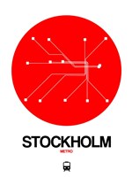 Stockholm Red Subway Map Fine Art Print