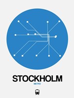Stockholm Blue Subway Map Fine Art Print