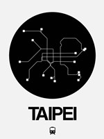 Taipei Black Subway Map Fine Art Print