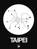 Taipei White Subway Map Fine Art Print