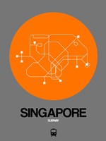 Singapore Orange Subway Map Fine Art Print