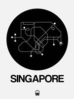 Singapore Black Subway Map Fine Art Print
