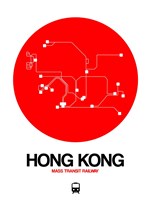 Hong Kong Red Subway Map Fine Art Print