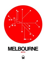 Melbourne Red Subway Map Fine Art Print