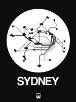 Sydney White Subway Map Fine Art Print