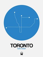 Toronto Blue Subway Map Fine Art Print