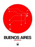 Buenos Aires Red Subway Map Fine Art Print