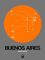 Buenos Aires Orange Subway Map Fine Art Print