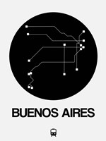 Buenos Aires Black Subway Map Fine Art Print