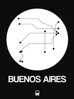 Buenos Aires White Subway Map Fine Art Print