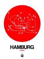 Hamburg Red Subway Map Fine Art Print