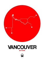 Vancouver Red Subway Map Fine Art Print