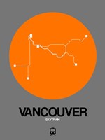 Vancouver Orange Subway Map Fine Art Print
