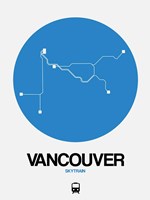 Vancouver Blue Subway Map Fine Art Print