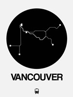 Vancouver Black Subway Map Fine Art Print