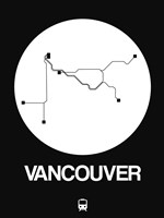 Vancouver White Subway Map Fine Art Print
