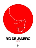 Rio De Janeiro Red Subway Map Fine Art Print
