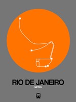 Rio De Janeiro Orange Subway Map Fine Art Print