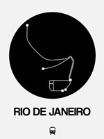 Rio De Janeiro Black Subway Map Fine Art Print