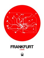 Frankfurt Red Subway Map Fine Art Print
