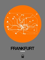 Frankfurt Orange Subway Map Fine Art Print