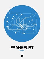 Frankfurt Blue Subway Map Fine Art Print