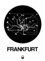 Frankfurt Black Subway Map Fine Art Print
