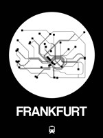 Frankfurt White Subway Map Fine Art Print