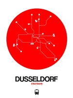 Dusseldorf Red Subway Map Fine Art Print