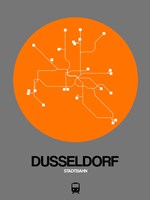 Dusseldorf Orange Subway Map Fine Art Print