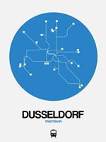 Dusseldorf Blue Subway Map Fine Art Print