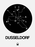 Dusseldorf Black Subway Map Fine Art Print